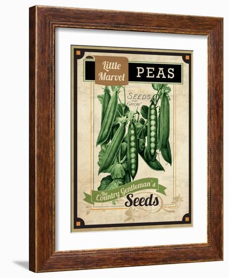 Vintage Peas Seed Packet-null-Framed Giclee Print