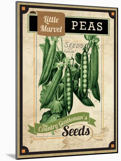 Vintage Peas Seed Packet-null-Mounted Giclee Print