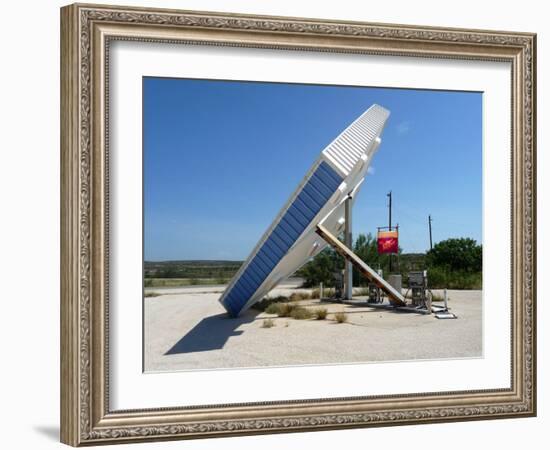 Vintage Petrol Station in America with Abandoned Pumps-Salvatore Elia-Framed Photographic Print