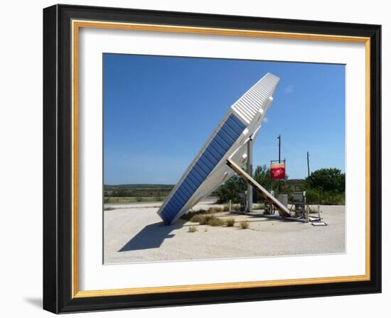 Vintage Petrol Station in America with Abandoned Pumps-Salvatore Elia-Framed Photographic Print