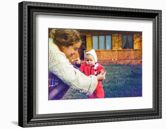 Vintage Photo - Mother with Baby Daughter, Early Eighties-Elzbieta Sekowska-Framed Photographic Print