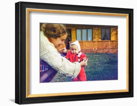 Vintage Photo - Mother with Baby Daughter, Early Eighties-Elzbieta Sekowska-Framed Photographic Print