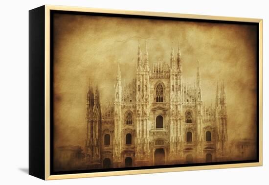 Vintage Photo of Duomo Di Milano, Milan, Italy-null-Framed Premier Image Canvas