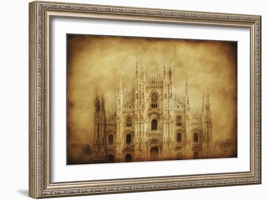 Vintage Photo of Duomo Di Milano, Milan, Italy-null-Framed Photographic Print