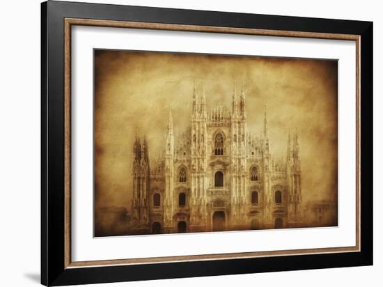 Vintage Photo of Duomo Di Milano, Milan, Italy-null-Framed Photographic Print