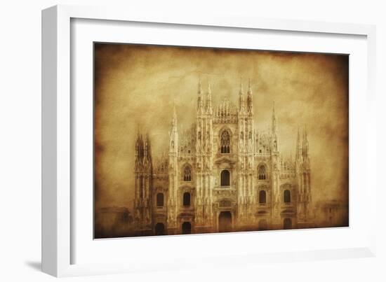 Vintage Photo of Duomo Di Milano, Milan, Italy-null-Framed Photographic Print