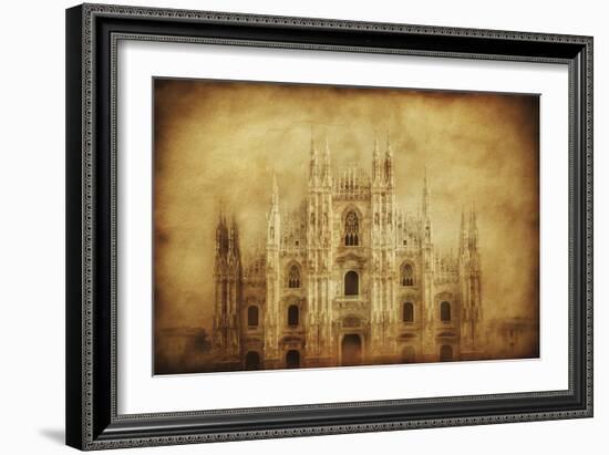 Vintage Photo of Duomo Di Milano, Milan, Italy-null-Framed Photographic Print