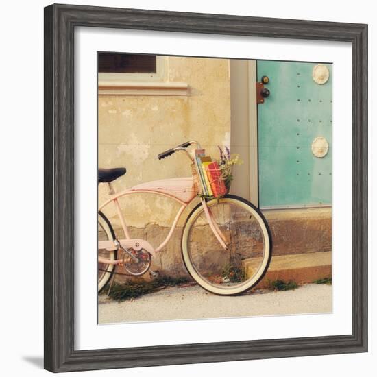 Vintage Pink Bike-Mandy Lynne-Framed Art Print