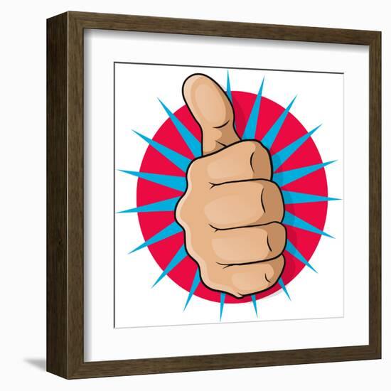 Vintage Pop Art Thumbs Up-jorgenmac-Framed Art Print