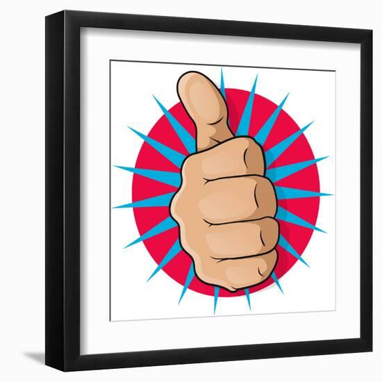 Vintage Pop Art Thumbs Up-jorgenmac-Framed Art Print