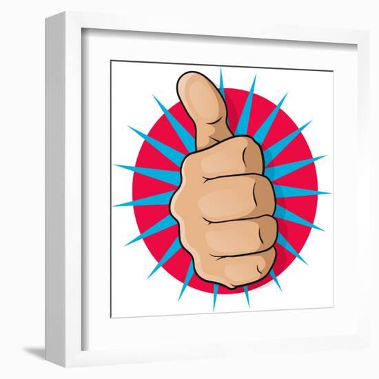 Vintage Pop Art Thumbs Up-jorgenmac-Framed Art Print