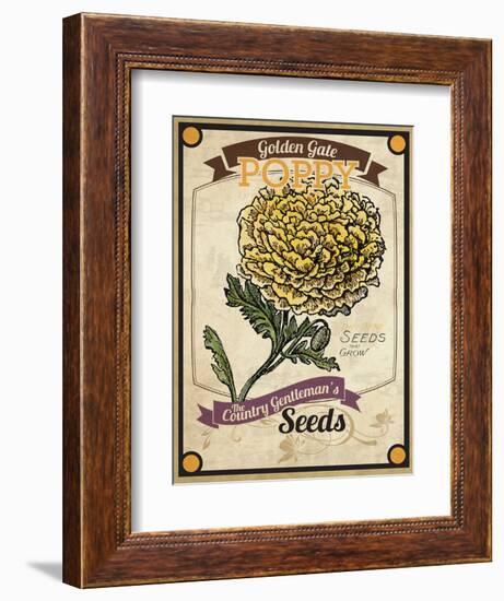 Vintage Poppy Seed Packet-null-Framed Giclee Print