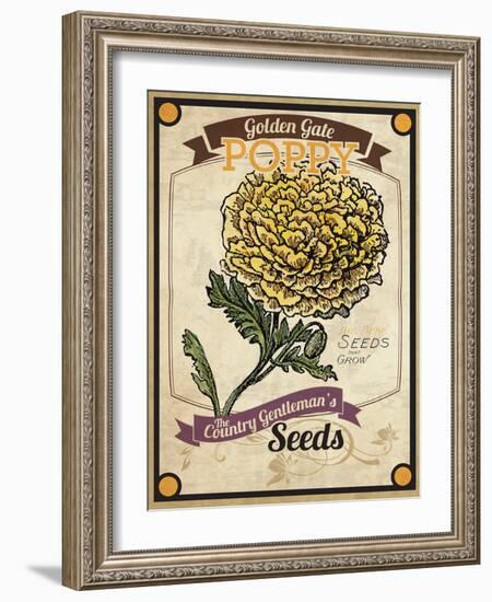 Vintage Poppy Seed Packet-null-Framed Giclee Print