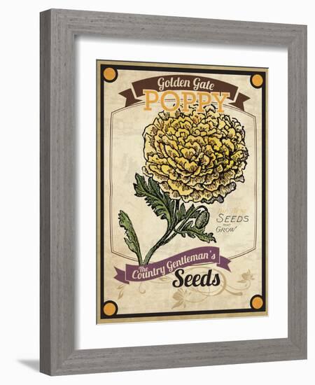 Vintage Poppy Seed Packet-null-Framed Giclee Print