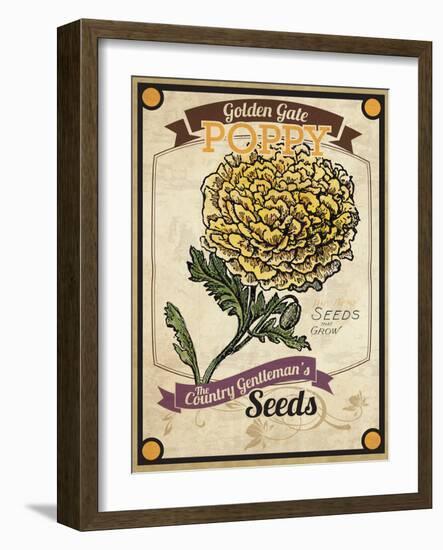 Vintage Poppy Seed Packet-null-Framed Giclee Print