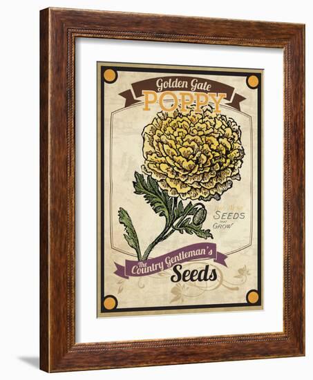 Vintage Poppy Seed Packet-null-Framed Giclee Print