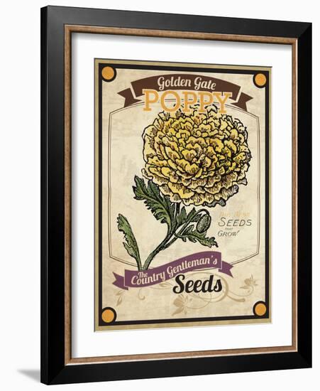Vintage Poppy Seed Packet-null-Framed Giclee Print