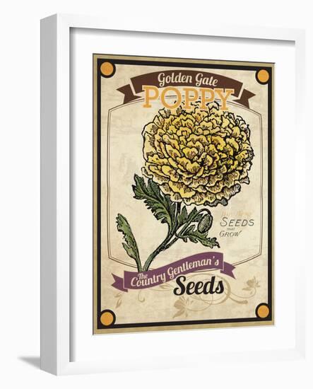 Vintage Poppy Seed Packet-null-Framed Giclee Print