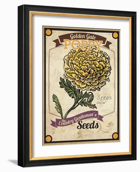 Vintage Poppy Seed Packet-null-Framed Giclee Print