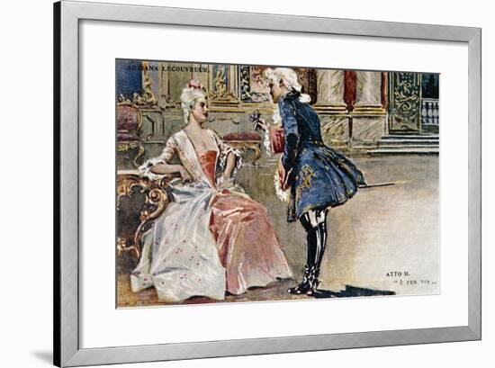 Vintage Postcard Depicting Scene from Second Act of Adriana Lecouvreur-null-Framed Giclee Print