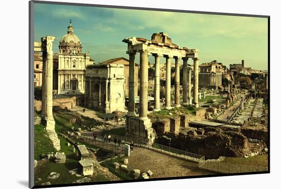 Vintage Postcard with Foro Romano-melis-Mounted Photographic Print