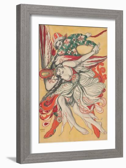 Vintage Poster design for the ballet The Firebird, 1915-Leon Bakst-Framed Giclee Print