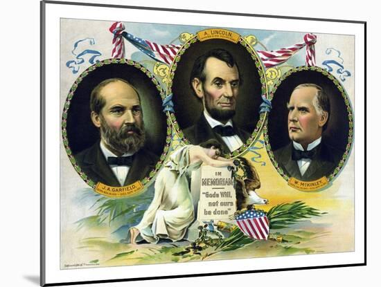 Vintage Print of Presidents James Garfield, Abraham Lincoln, and William Mckinley-Stocktrek Images-Mounted Art Print