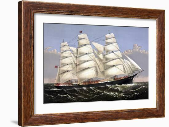 Vintage Print of the Clipper Ship Three Brothers-Stocktrek Images-Framed Art Print