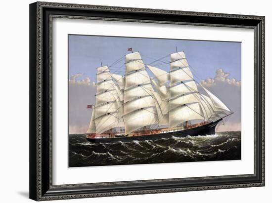 Vintage Print of the Clipper Ship Three Brothers-Stocktrek Images-Framed Art Print