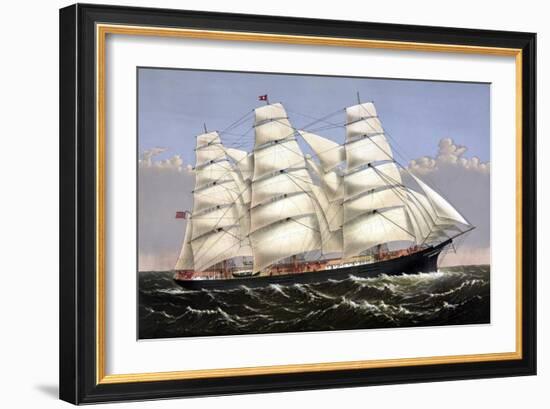 Vintage Print of the Clipper Ship Three Brothers-Stocktrek Images-Framed Art Print