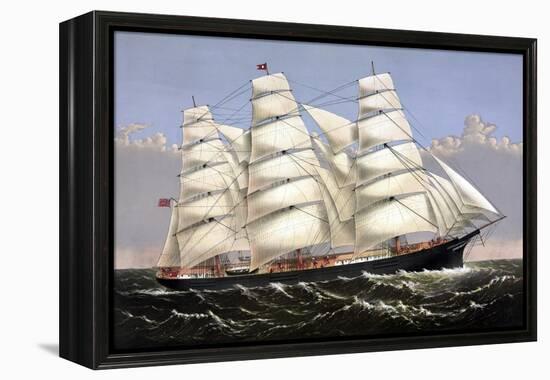 Vintage Print of the Clipper Ship Three Brothers-Stocktrek Images-Framed Stretched Canvas