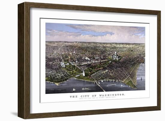 Vintage Print of Washington D.C-Stocktrek Images-Framed Premium Giclee Print