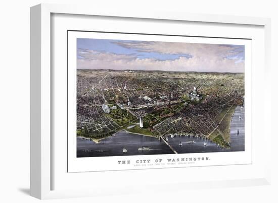 Vintage Print of Washington D.C-Stocktrek Images-Framed Premium Giclee Print