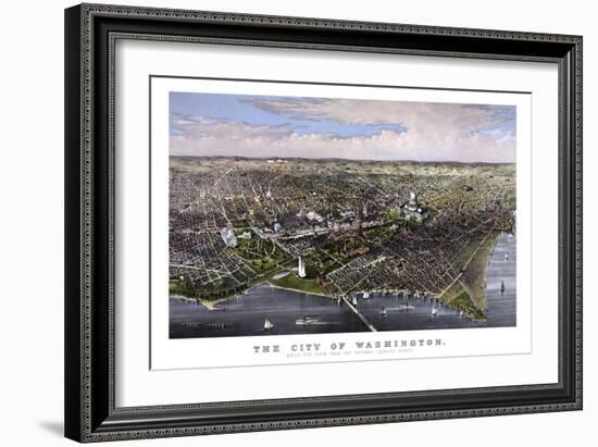 Vintage Print of Washington D.C-Stocktrek Images-Framed Premium Giclee Print