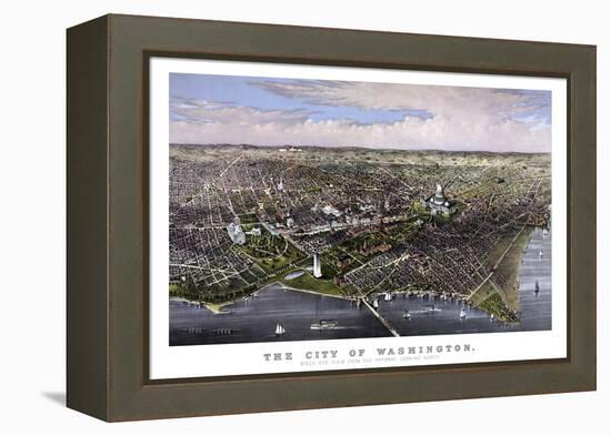 Vintage Print of Washington D.C-Stocktrek Images-Framed Stretched Canvas