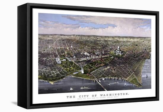 Vintage Print of Washington D.C-Stocktrek Images-Framed Stretched Canvas