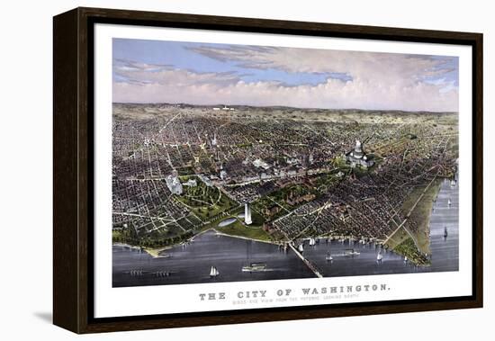 Vintage Print of Washington D.C-Stocktrek Images-Framed Stretched Canvas