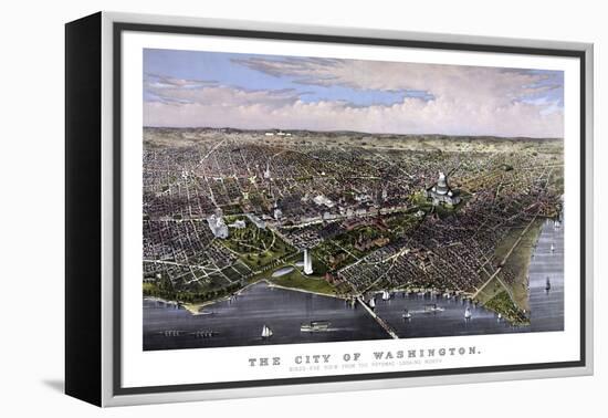 Vintage Print of Washington D.C-Stocktrek Images-Framed Stretched Canvas