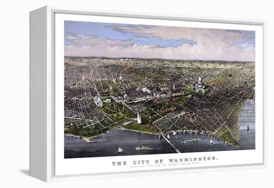 Vintage Print of Washington D.C-Stocktrek Images-Framed Stretched Canvas