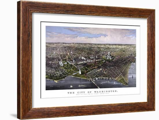 Vintage Print of Washington D.C-Stocktrek Images-Framed Art Print