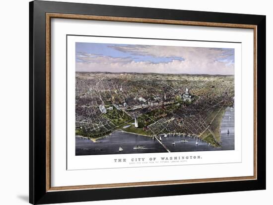 Vintage Print of Washington D.C-Stocktrek Images-Framed Art Print