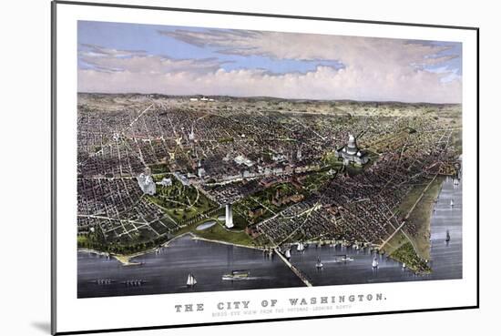 Vintage Print of Washington D.C-Stocktrek Images-Mounted Art Print