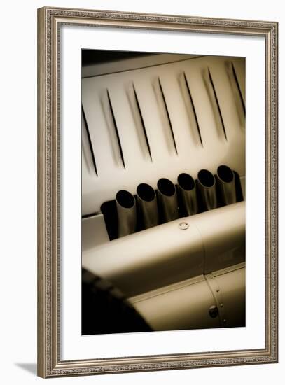 Vintage Racing Car with Exhaust and Air Vents Close Up-Will Wilkinson-Framed Photographic Print