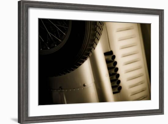 Vintage Racing Car with Exhaust and Air Vents Close Up-Will Wilkinson-Framed Photographic Print