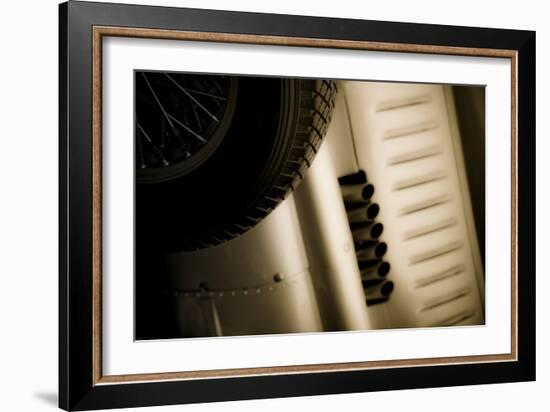 Vintage Racing Car with Exhaust and Air Vents Close Up-Will Wilkinson-Framed Photographic Print