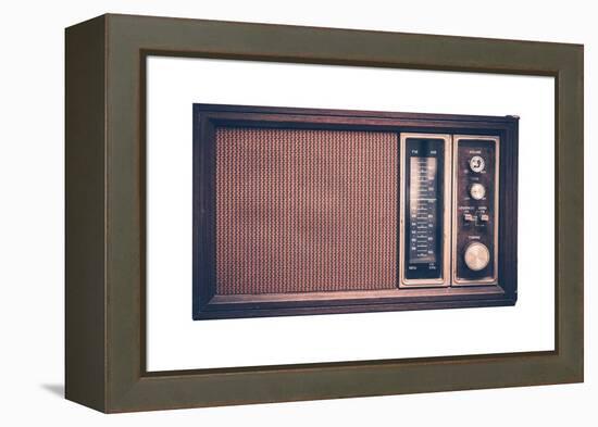 Vintage Radio Isolated-duallogic-Framed Premier Image Canvas