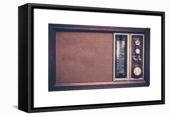 Vintage Radio Isolated-duallogic-Framed Premier Image Canvas