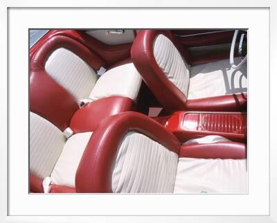 Vintage Red And White Leather Interior Of Car Photographic Print Art Com