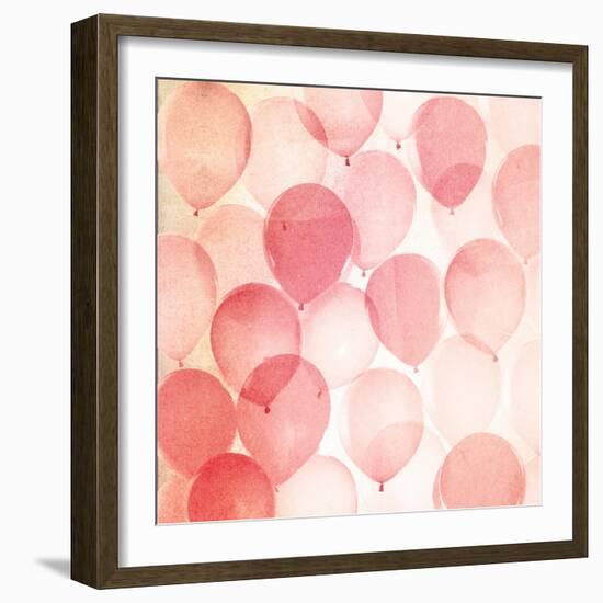 Vintage Red Balloons B-THE Studio-Framed Giclee Print