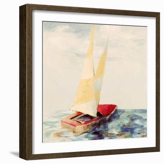 Vintage Red Sailboat-Lanie Loreth-Framed Art Print